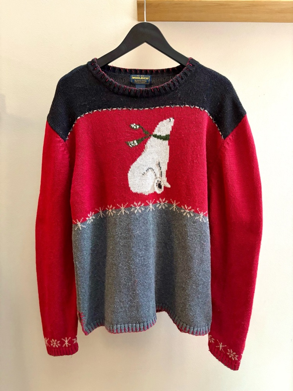 Woolrich VTG 90s ramie/cotton blend knit polar bear sweater Womens M